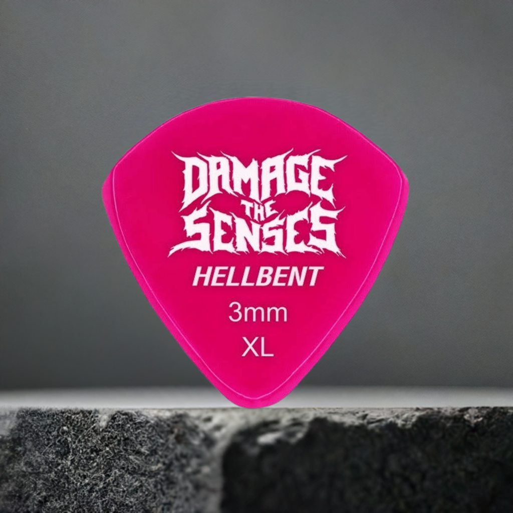 Damage The Senses 3mm Acrylic pick Hellbent lifestyle