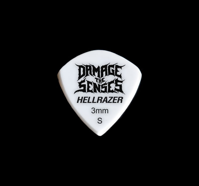 Acrylic Pick - Hellrazer 3mm (White) Damage The Senses