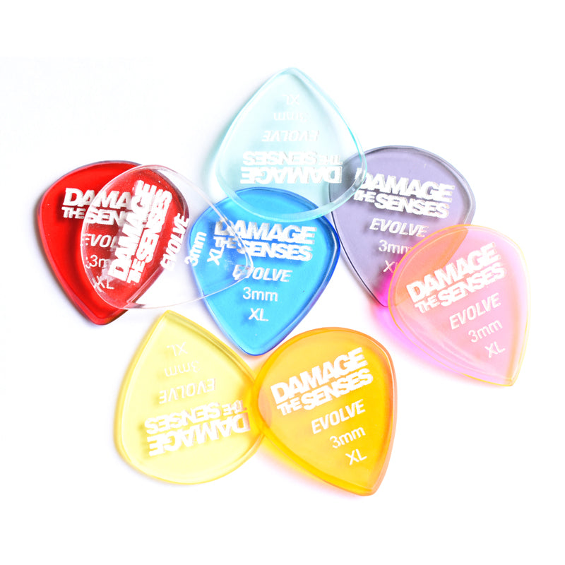 EVOLVE Acrylic Guitar Picks Damage The Senses