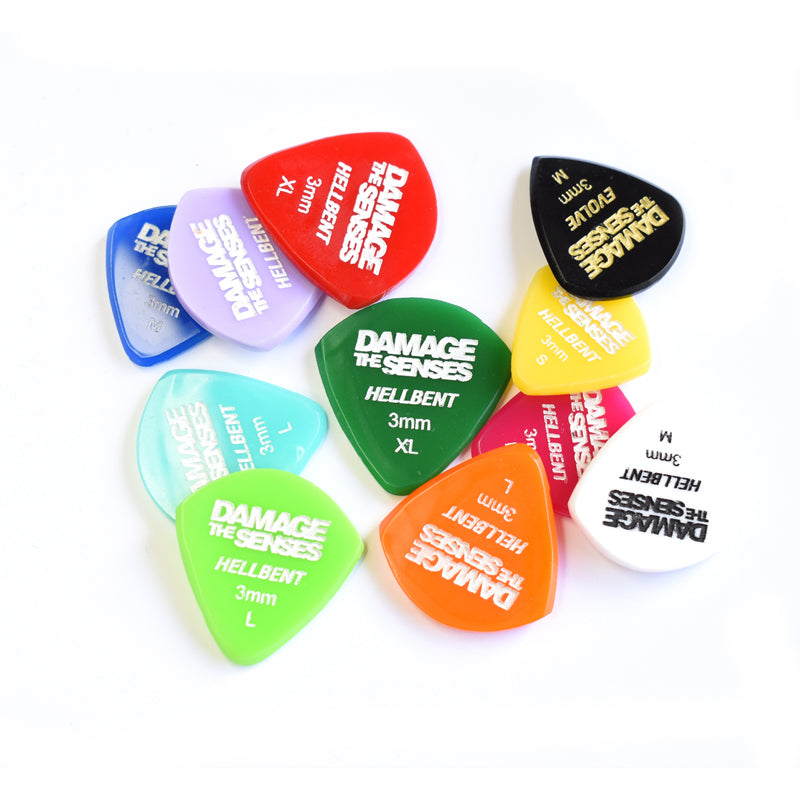 HELLBENT Acrylic Guitar Picks Damage The Senses