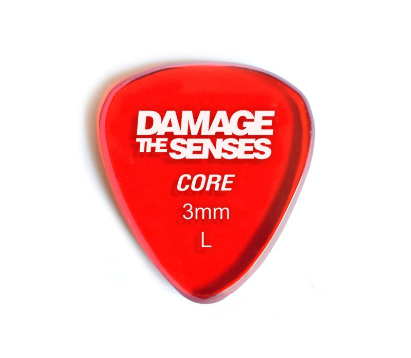 Acrylic Pick - Core 3mm (Trans Red) Damage The Senses