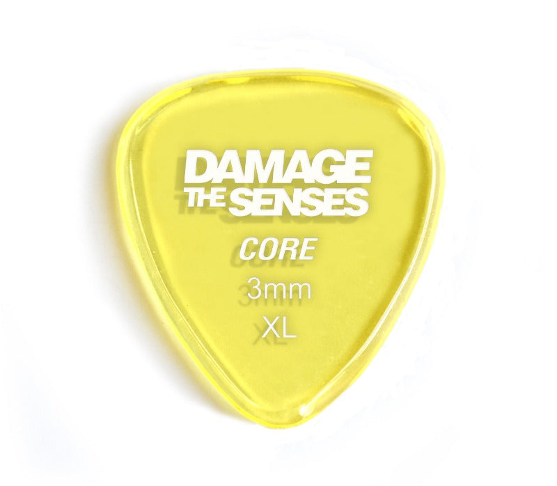 Acrylic Pick - Core 3mm (Trans Yellow) Damage The Senses