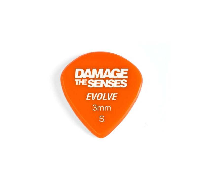 Acrylic Pick - Evolve 3mm (Orange) Damage The Senses