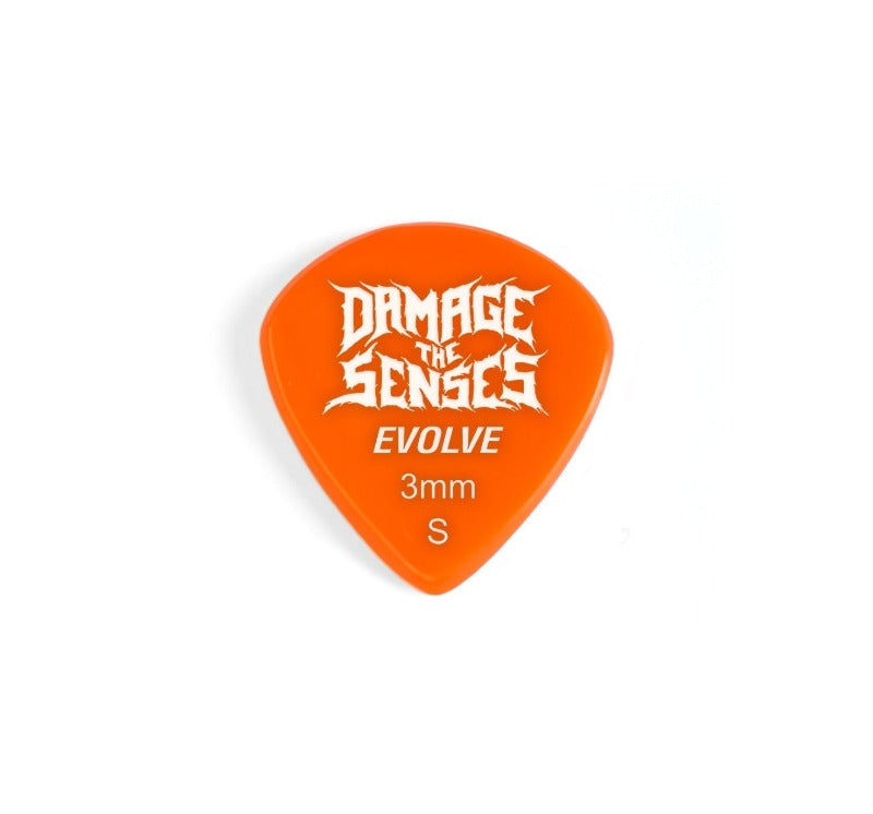 Acrylic Pick - Evolve 3mm (Orange) Damage The Senses