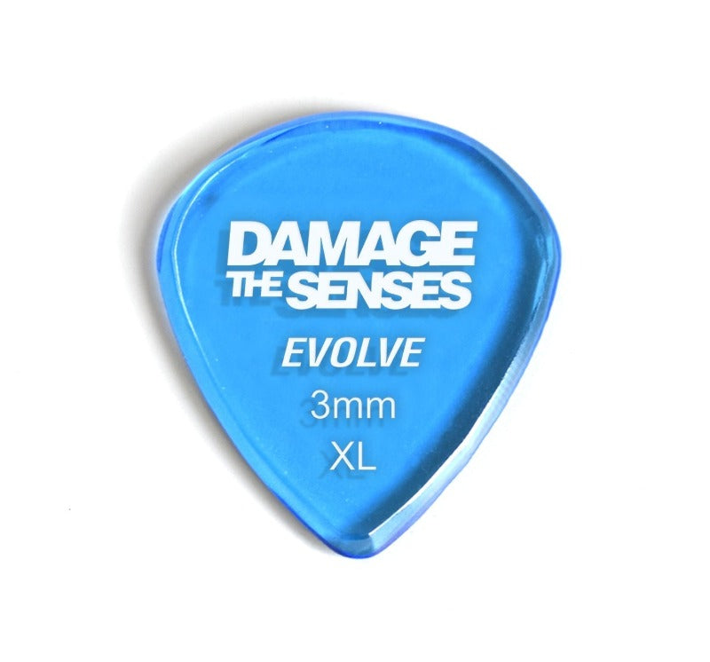 Acrylic Pick - Evolve 3mm (Trans Blue) Damage The Senses