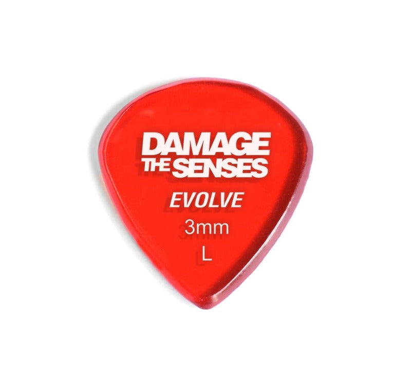 Acrylic Pick - Evolve 3mm (Trans Red) Damage The Senses