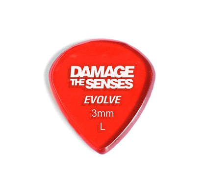 Acrylic Pick - Evolve 3mm (Trans Red) Damage The Senses