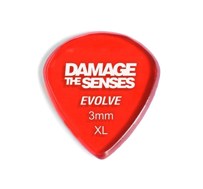 Acrylic Pick - Evolve 3mm (Trans Red) Damage The Senses