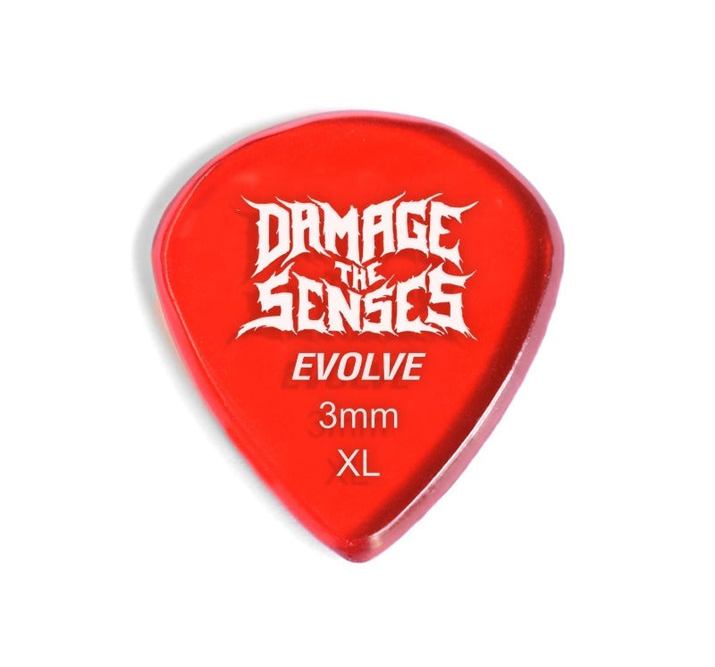 Acrylic Pick - Evolve 3mm (Trans Red) Damage The Senses