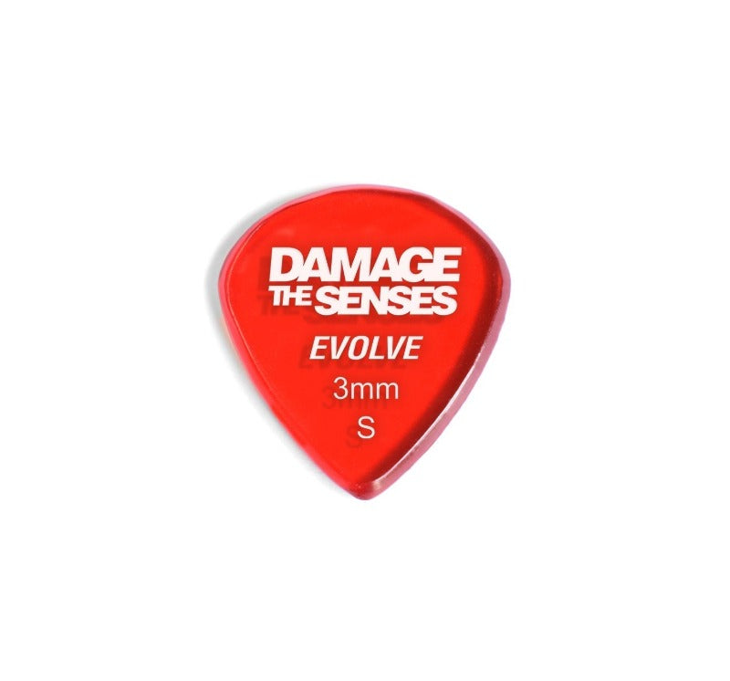 Acrylic Pick - Evolve 3mm (Trans Red) Damage The Senses