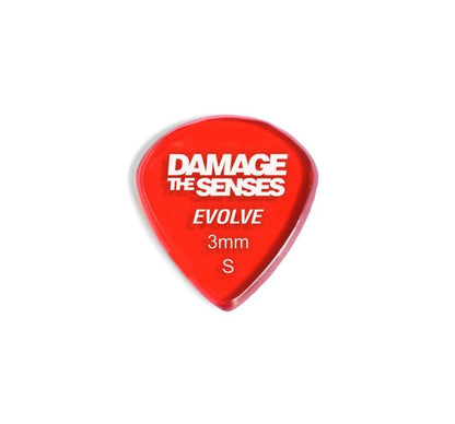 Acrylic Pick - Evolve 3mm (Trans Red) Damage The Senses