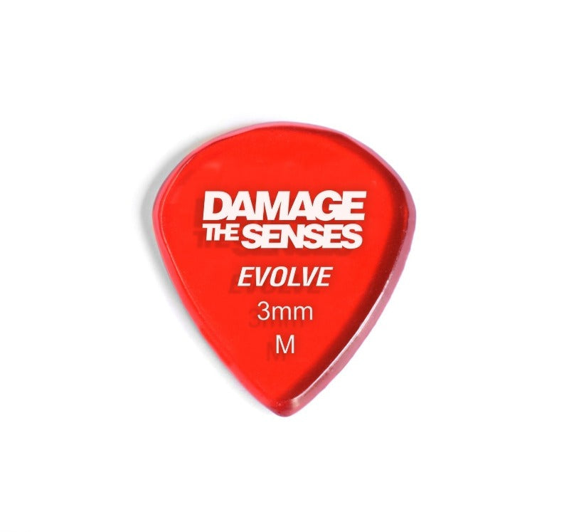 Acrylic Pick - Evolve 3mm (Trans Red) Damage The Senses