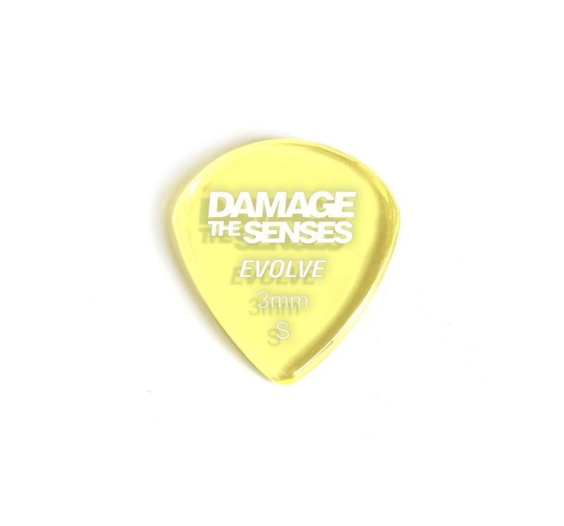 Acrylic Pick - Evolve 3mm (Trans Yellow) Damage The Senses