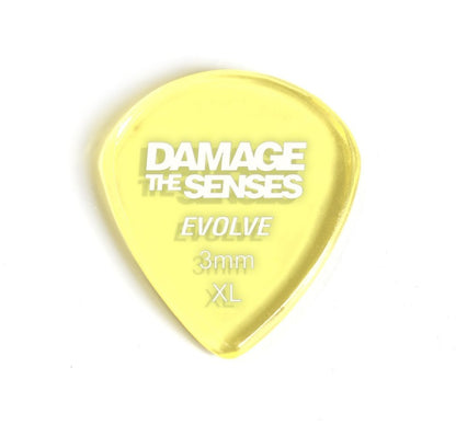 Acrylic Pick - Evolve 3mm (Trans Yellow) Damage The Senses