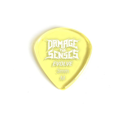 Acrylic Pick - Evolve 3mm (Trans Yellow) Damage The Senses