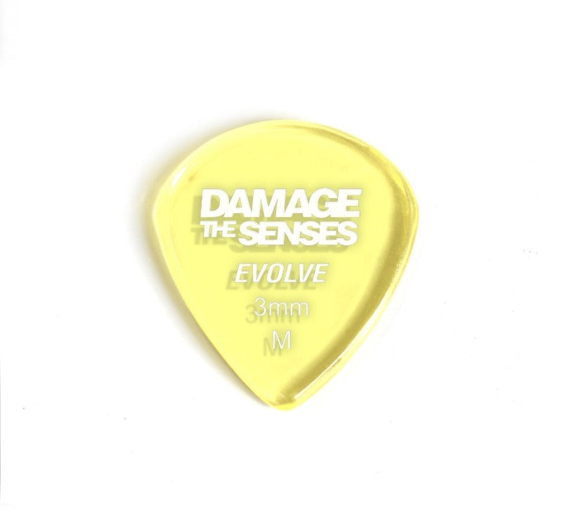 Acrylic Pick - Evolve 3mm (Trans Yellow) Damage The Senses