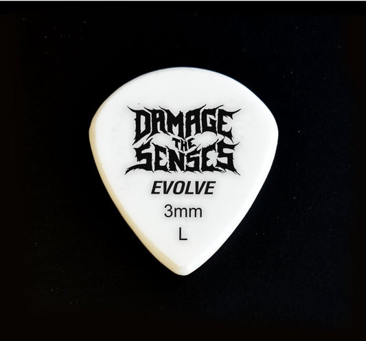 Acrylic Pick - Evolve 3mm (White) Damage The Senses