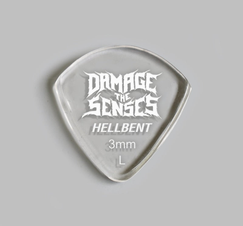 Acrylic Pick - Hellbent 3mm (Clear) Damage The Senses