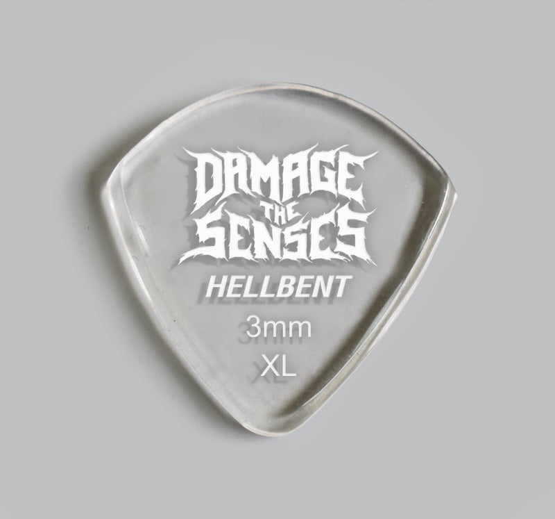 Acrylic Pick - Hellbent 3mm (Clear) Damage The Senses