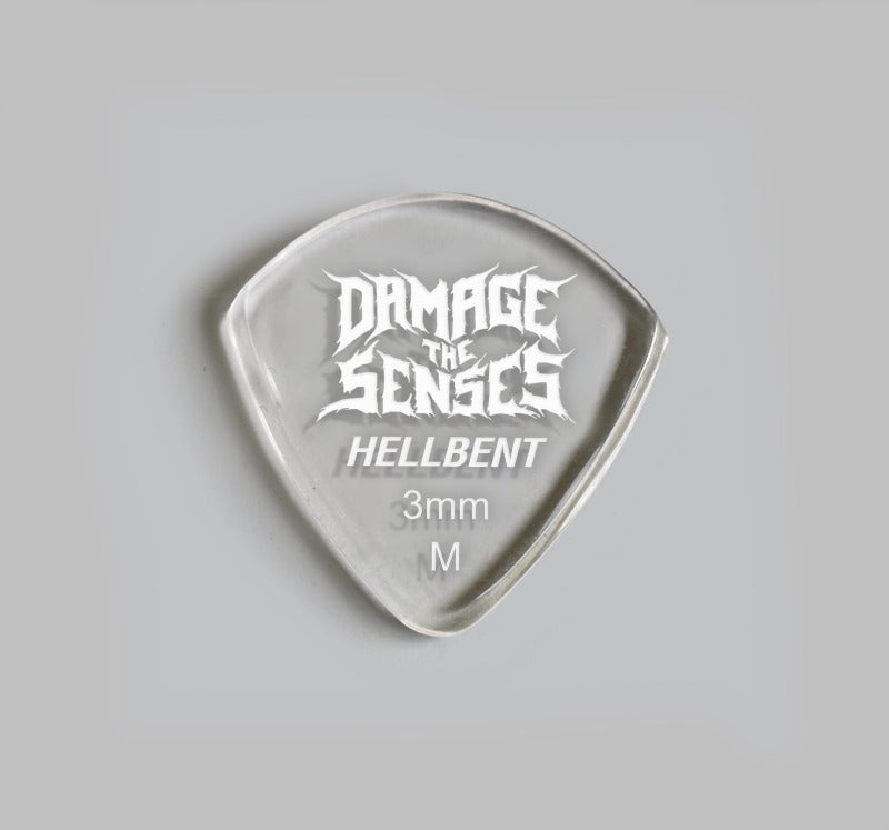 Acrylic Pick - Hellbent 3mm (Clear) Damage The Senses