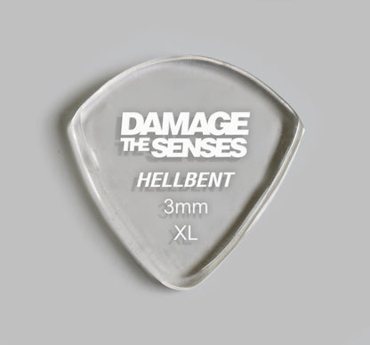 Acrylic Pick - Hellbent 3mm (Clear) Damage The Senses