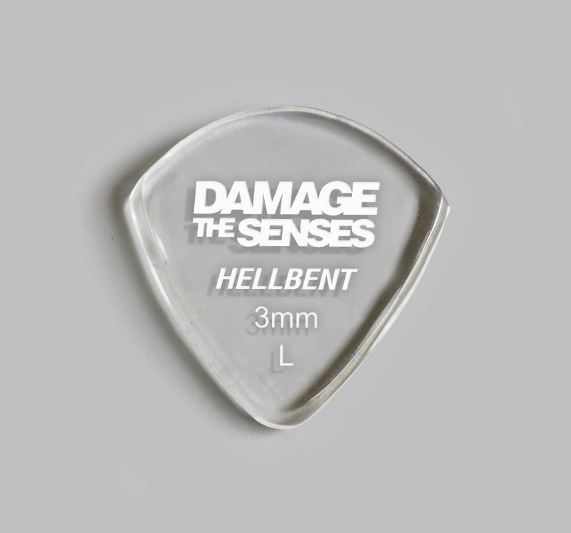 Acrylic Pick - Hellbent 3mm (Clear) Damage The Senses