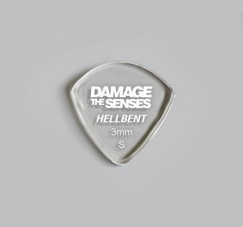 Acrylic Pick - Hellbent 3mm (Clear) Damage The Senses