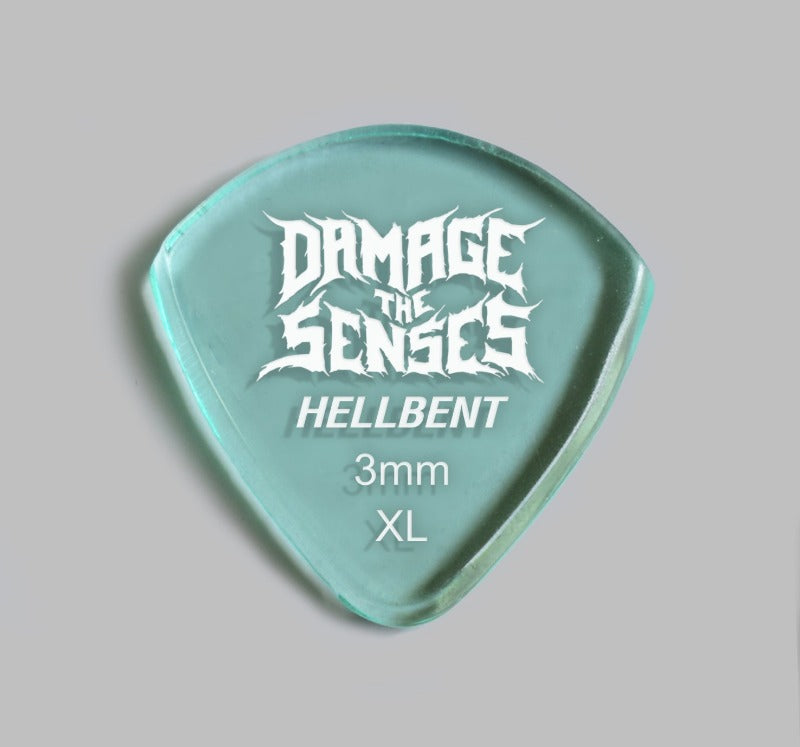 Acrylic Pick - Hellbent 3mm (Glass Green) Damage The Senses