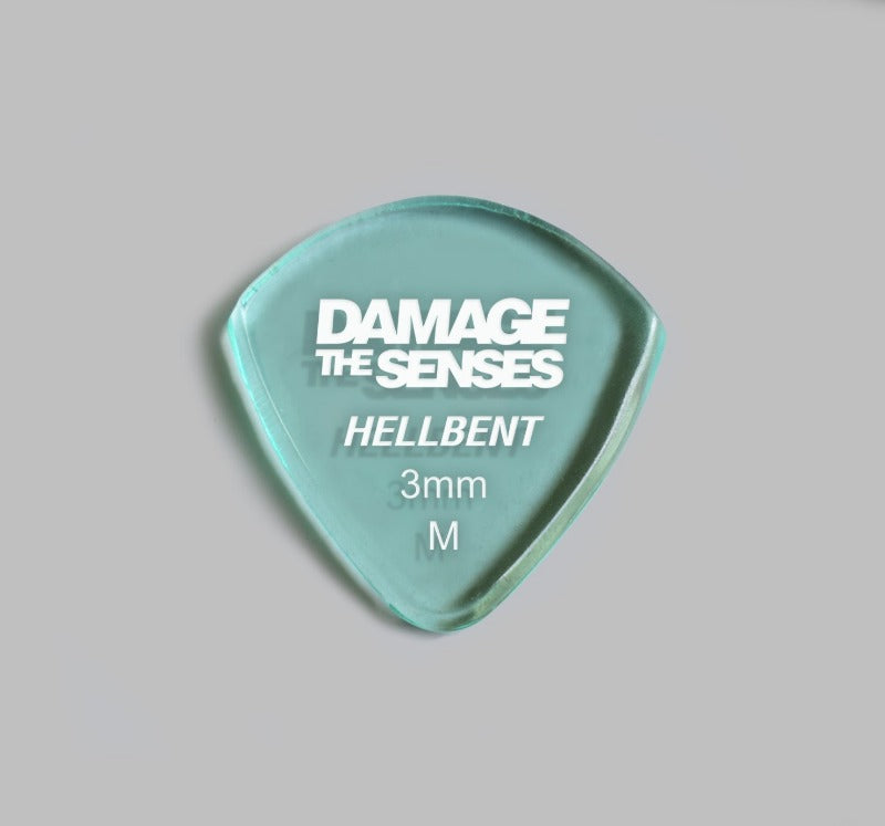 Acrylic Pick - Hellbent 3mm (Glass Green) Damage The Senses