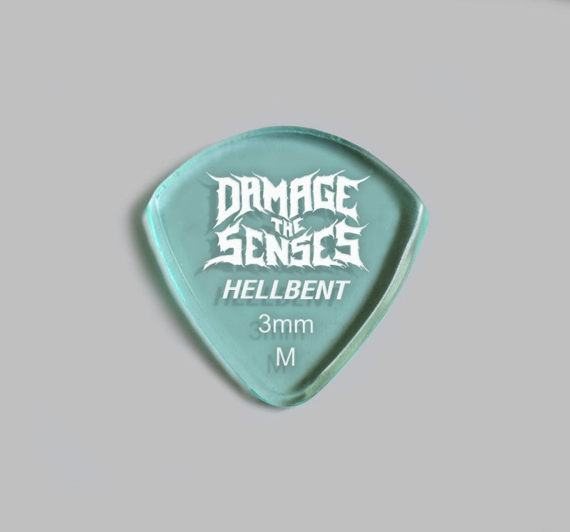 Acrylic Pick - Hellbent 3mm (Glass Green) Damage The Senses