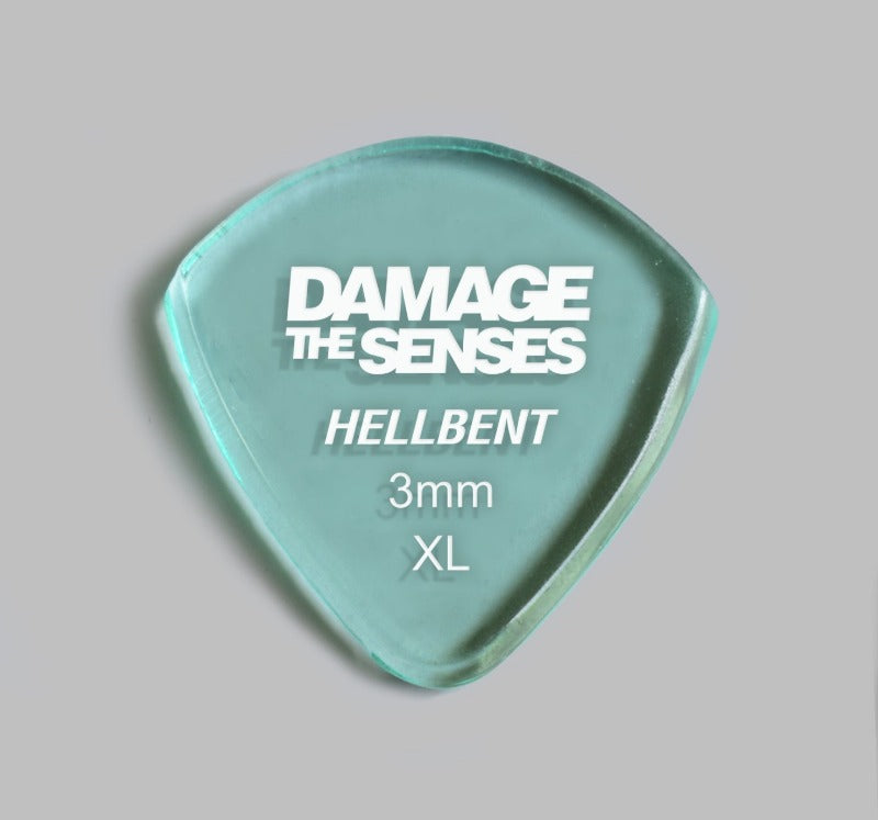 Acrylic Pick - Hellbent 3mm (Glass Green) Damage The Senses