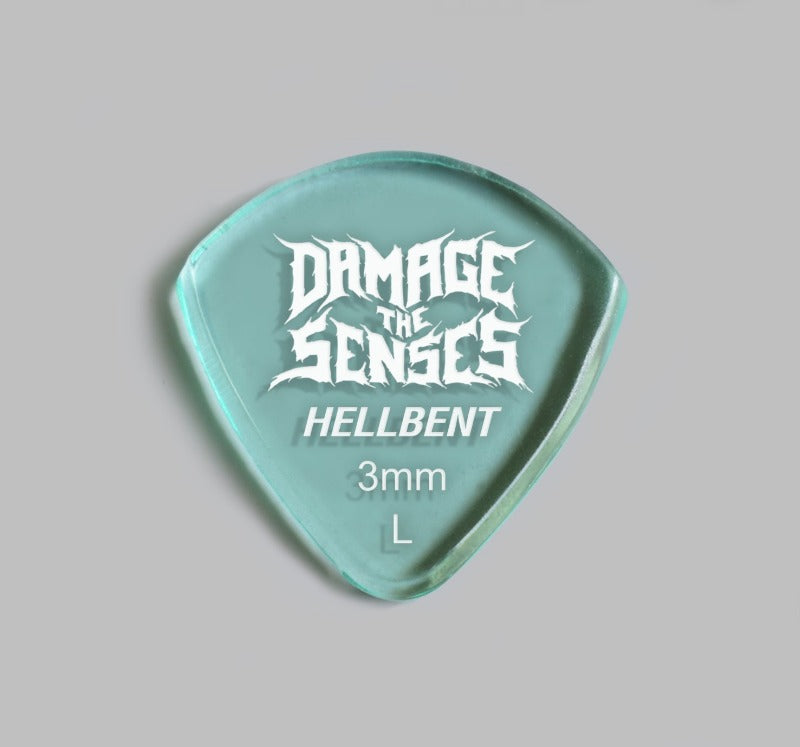 Acrylic Pick - Hellbent 3mm (Glass Green) Damage The Senses