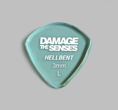 Acrylic Pick - Hellbent 3mm (Glass Green) Damage The Senses