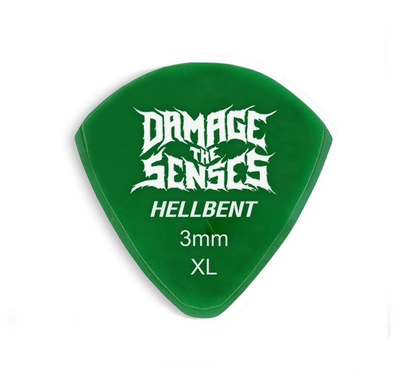 Acrylic Pick - Hellbent 3mm (Green) Damage The Senses