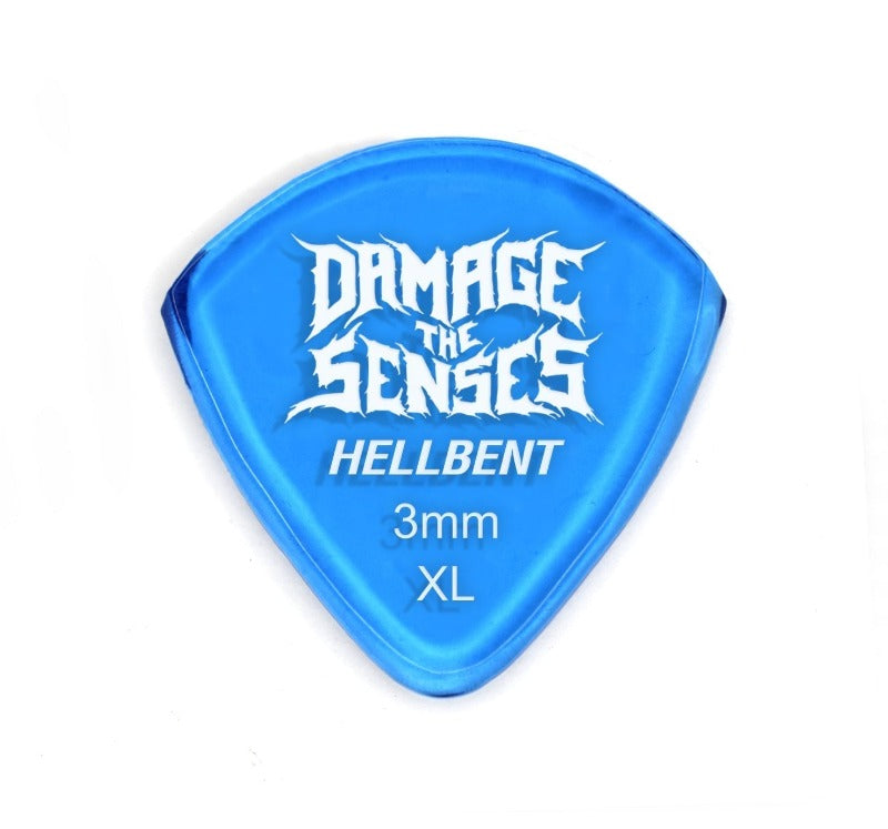 Acrylic Pick - Hellbent 3mm (Trans Blue) Damage The Senses