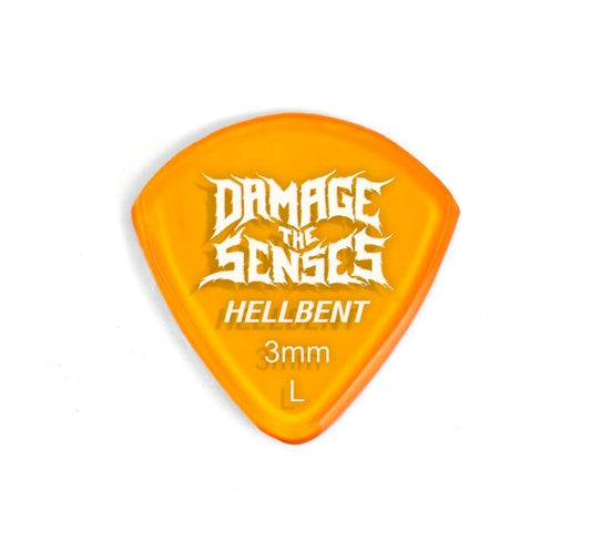 Acrylic Pick - Hellbent 3mm (Trans Orange) Damage The Senses