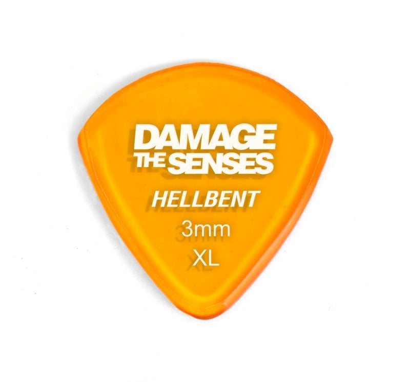 Acrylic Pick - Hellbent 3mm (Trans Orange) Damage The Senses