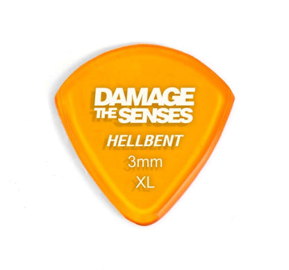 Acrylic Pick - Hellbent 3mm (Trans Orange) Damage The Senses