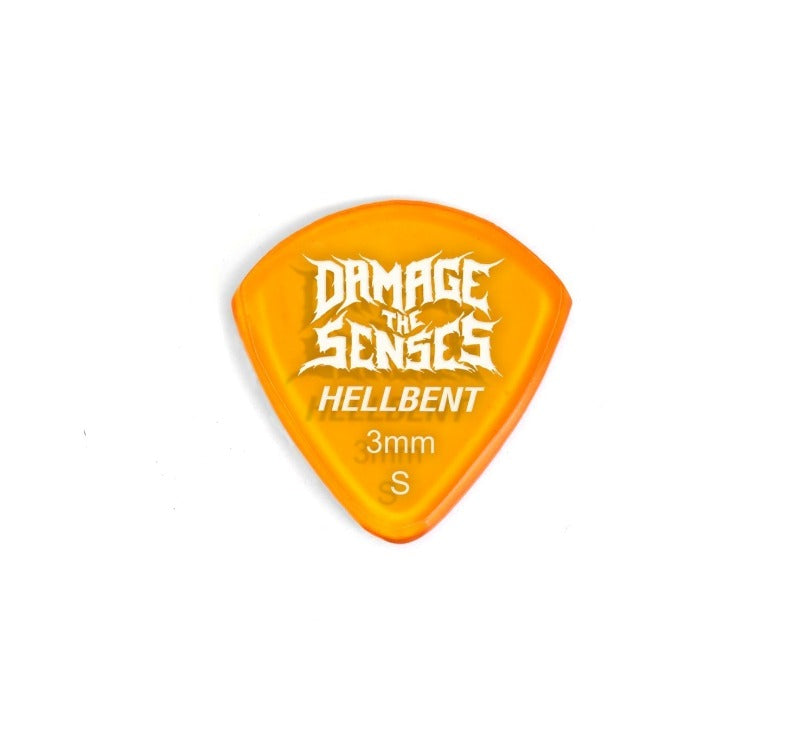 Acrylic Pick - Hellbent 3mm (Trans Orange) Damage The Senses