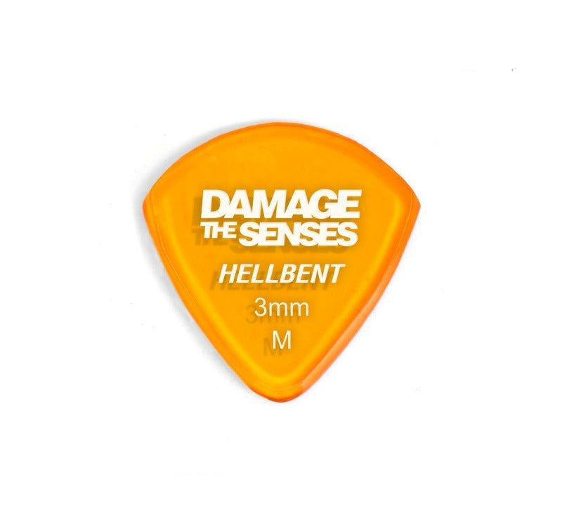 Acrylic Pick - Hellbent 3mm (Trans Orange) Damage The Senses