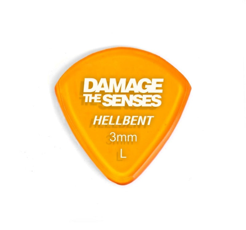 Acrylic Pick - Hellbent 3mm (Trans Orange) Damage The Senses