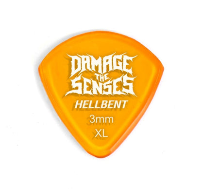 Acrylic Pick - Hellbent 3mm (Trans Orange) Damage The Senses