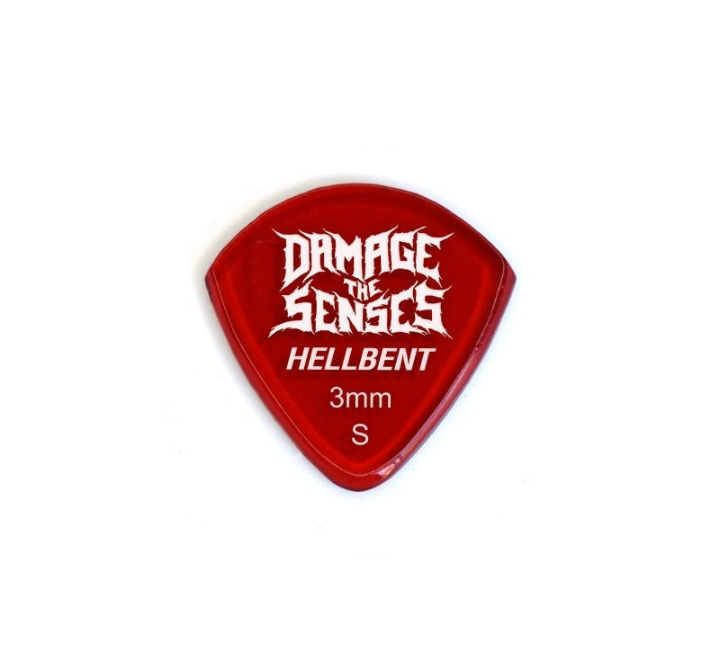 Acrylic Pick - Hellbent 3mm (Trans Red) Damage The Senses