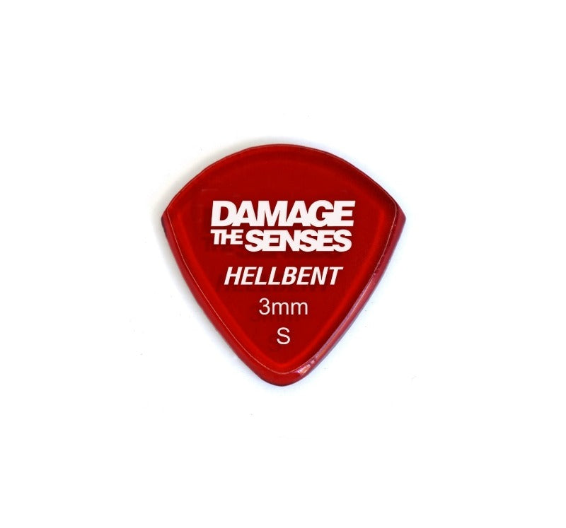 Acrylic Pick - Hellbent 3mm (Trans Red) Damage The Senses