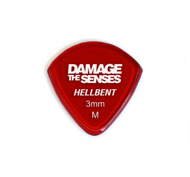 Acrylic Pick - Hellbent 3mm (Trans Red) Damage The Senses