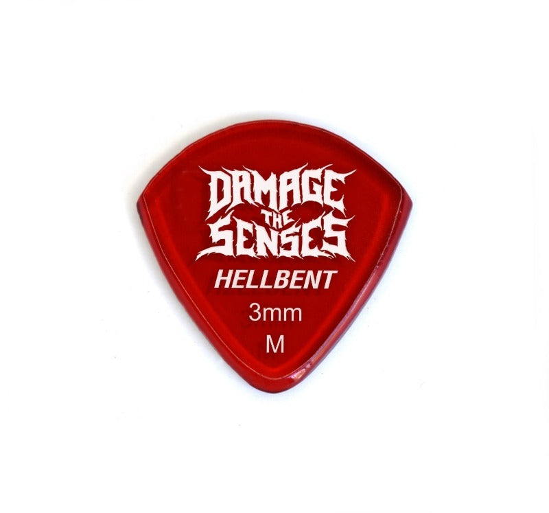 Acrylic Pick - Hellbent 3mm (Trans Red) Damage The Senses