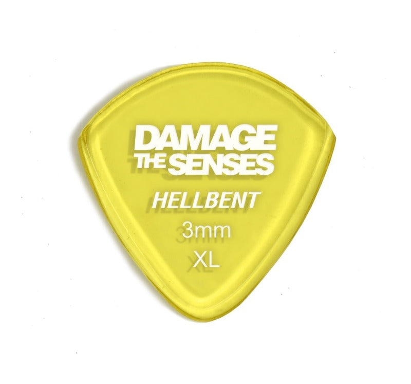 Acrylic Pick - Hellbent 3mm (Trans Yellow) Damage The Senses