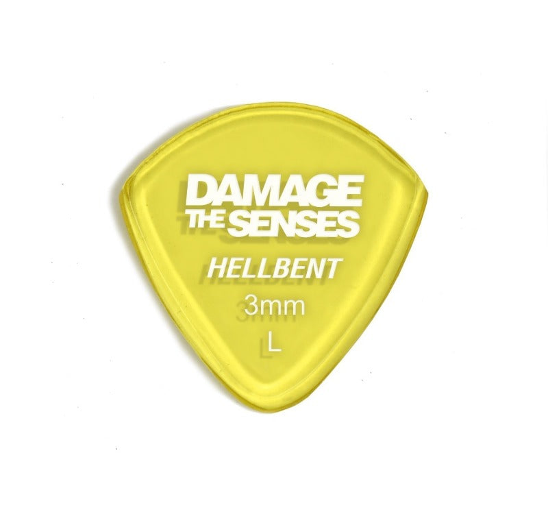 Acrylic Pick - Hellbent 3mm (Trans Yellow) Damage The Senses