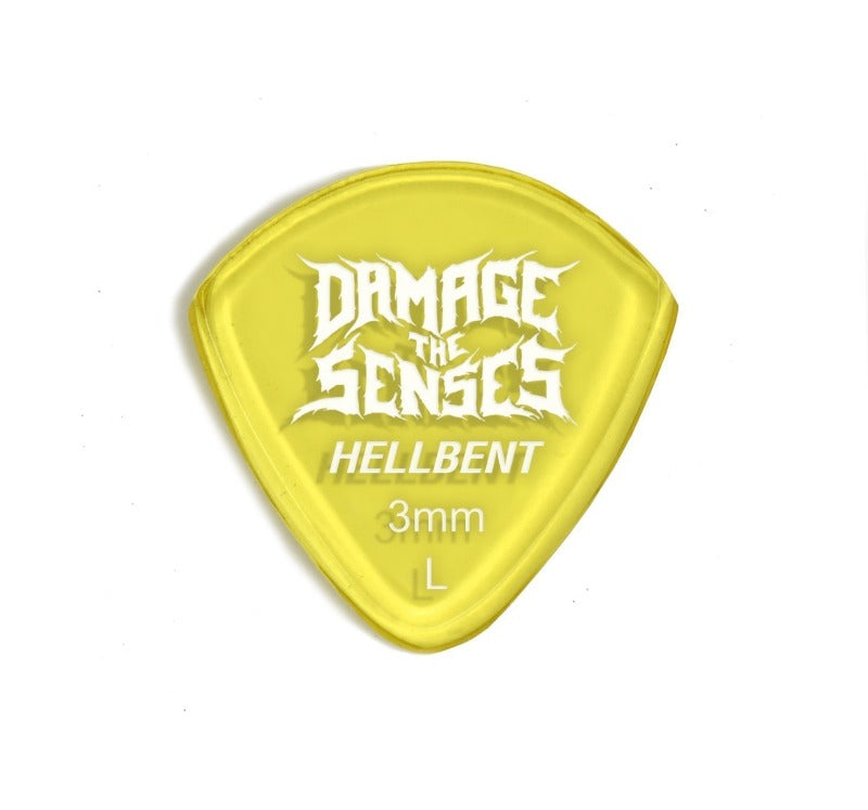 Acrylic Pick - Hellbent 3mm (Trans Yellow) Damage The Senses