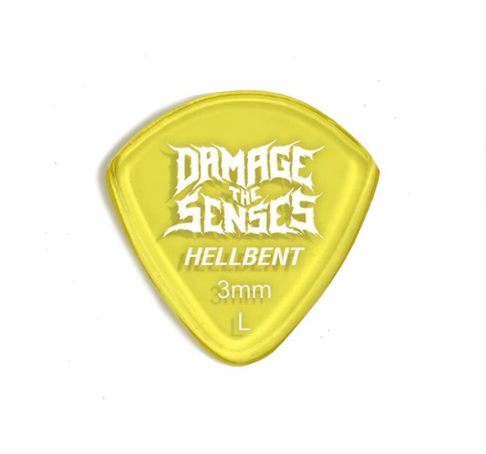 Acrylic Pick - Hellbent 3mm (Trans Yellow) Damage The Senses